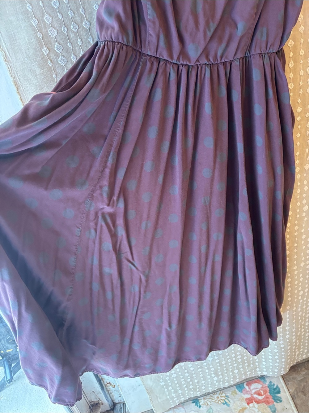 torrid Plum Midi Dress with Subtle Pattern - Picture 5 of 7